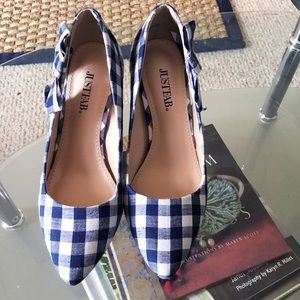 Blue Gingham Heels